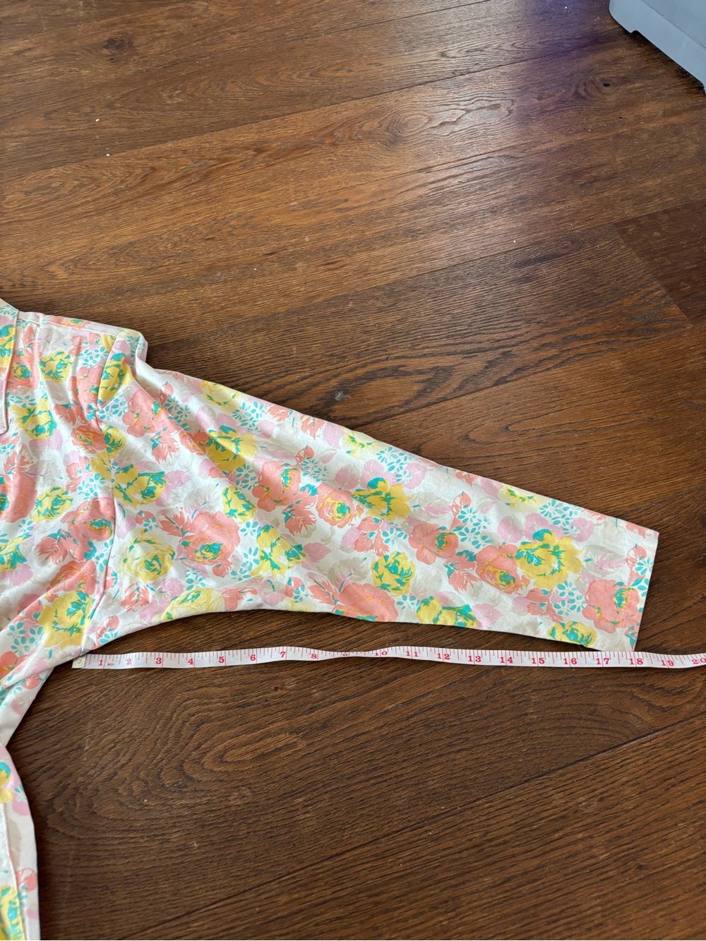 Vintage 100% Cotton Pastel Floral Open Boxy Blazer - Picture 10 of 10